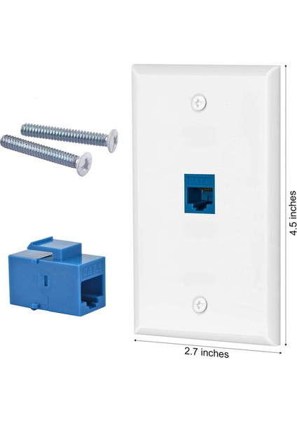 40X Cat6 Ethernet Duvar Plakası Outlet 1 Port RJ45 Ağ Kadına - Kadın Keystone Duvar Kuplörü Kriko Plakası Beyaz ve Mavi (Yurt Dışından) fırsatları