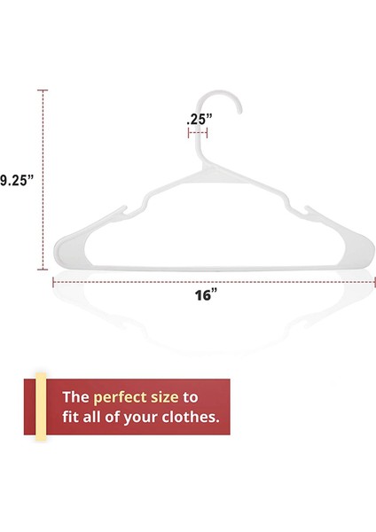 Beyaz Plastik Askılar Günlük Standart Kullanım Için Plastik Giysiler Giyim Askıları (Beyaz 60 Paket) (Yurt Dışından) indirimleri