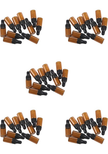 50PCS 3ml Boş Kahverengi Cam Damlalı Şişeler Esansiyel Yağ Için Pipetli (Yurt Dışından)