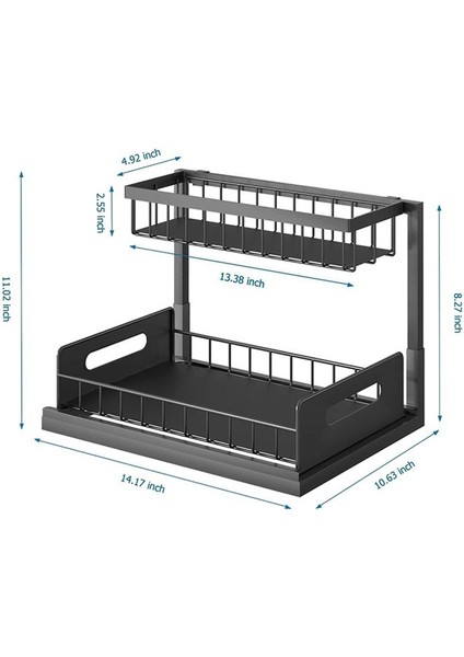 Bardak ve Kancalı Lavabo Mutfak Organizatörü Altında 2 Katmanlı L Şekilli Raf Kayar Çekmeceli Lavabo Depolama Altında Çekin (Yurt Dışından) fırsatları