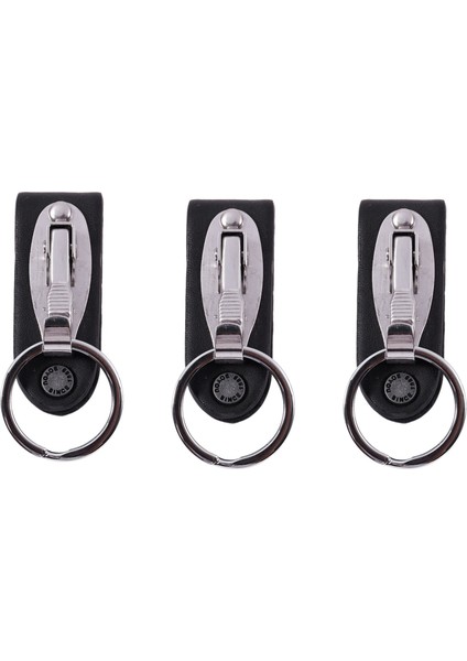 3x Paslanmaz Çelik Anahtarlama Tasarımı Deri Kemer Döngü Anahtar Zinciri (Yurt Dışından)