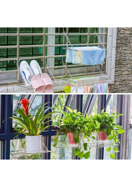 2x Çok Fonksiyonlu Giysiler Kurutma Rafı Paslanmaz Çelik Çamaşır Giysisi Takılı Kıyafetler Havlular Çoraplar Için Askı (Yurt Dışından) fiyatları