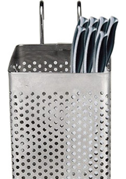 2x Paslanmaz Çelik Çubuklar Tutucu Asılı Çatal Bıçak Takımı Kurutma Sepet Sofra Takımı Kancalarla Mutfak Mutfak Teslim (A) (Yurt Dışından) modelleri