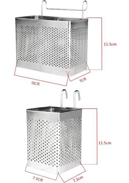 2x Paslanmaz Çelik Çubuklar Tutucu Asılı Çatal Bıçak Takımı Kurutma Sepet Sofra Takımı Kancalarla Mutfak Mutfak Teslim (A) (Yurt Dışından) fırsatları