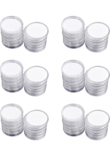 180 Pcs 46MM Para Kılıfları Kapsül Tutucu Uygulamalı Açık Plastik Yuvarlak Saklama Kutusu (Yurt Dışından)
