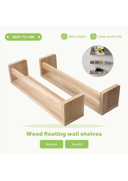 2pcs Kitaplık Çocuklar Için Doğal Ahşap Yüzen Duvar Kitaplığı Duvar Için Kreş Rafları Banyo Dekoru Mutfak Baharat Rafı (Yurt Dışından) indirimleri