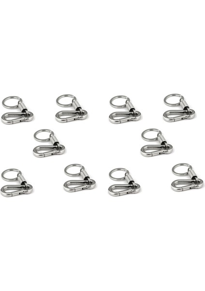 10X Sağlam Karabiner Anahtar Zinciri Anahtar Yüzük Cilalı Ana Zincir Yay Ana Zinciri Iş Bel Anahtar Zinciri Gümüş (Yurt Dışından)
