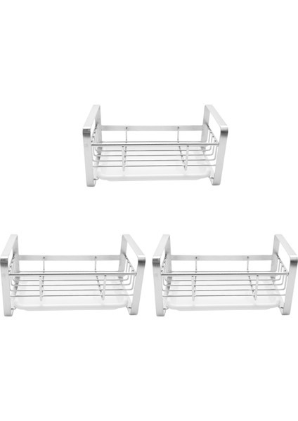 3x Sünger Tutucu Sünger ve Sabun Tutucu Mutfak Lavabosu 304 Paslanmaz Çelik Mutfak Yemeği Sabun Caddy Tepsi Organizatör (Yurt Dışından)