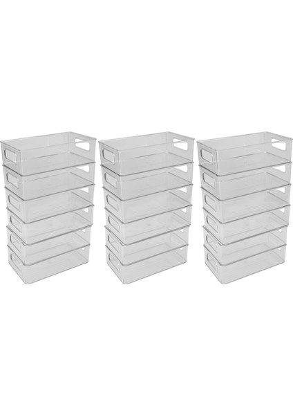 18 Adet Buzdolabı Organizatör Kutuları Istiflenebilir Buzdolabı Organizatörleri Kesme Kolları Berrak Plastik Kiler Gıda Depolama Rafı (Yurt Dışından)