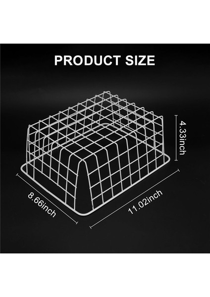 2 Paket Tel Depolama Sepetleri Çiftlik Evi Metal Tel Sepet Dondurucu Depolama Organizatör Kutuları Tutamaklı (Beyaz) (Yurt Dışından)