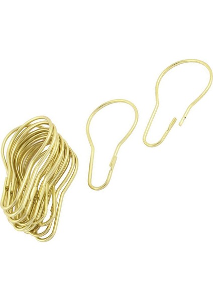 40 Adet Altın Tonu Calabash Tasarım Duş Perdesi Yüzük Kancalar Metal Banyo (Yurt Dışından) fiyatları