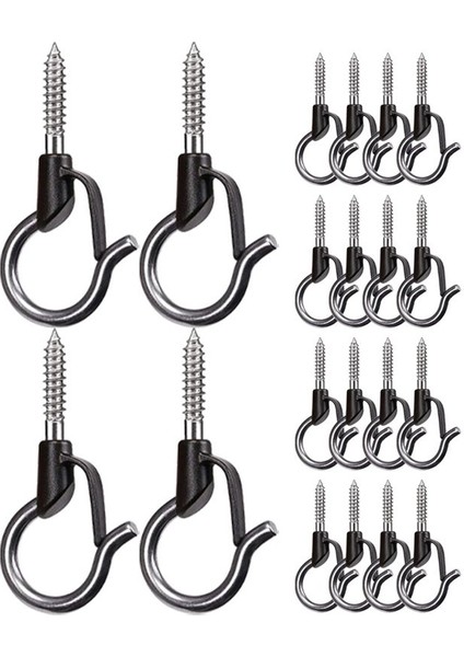 20PCS Q Askılı Kancalar Ağır Duvar Tavan Kancaları Güvenlik Tokalı Dış Mekan Vidalı Kancalar Asma Işık Bitkileri (Yurt Dışından)