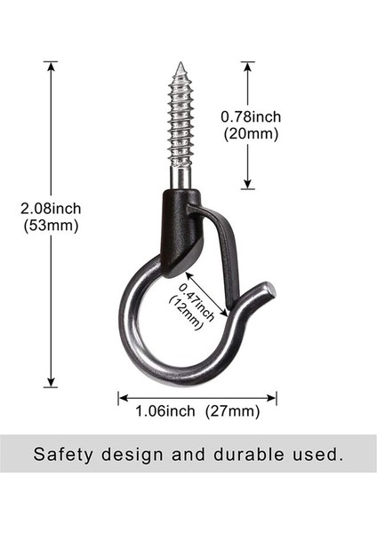 20PCS Q Askılı Kancalar Ağır Duvar Tavan Kancaları Güvenlik Tokalı Dış Mekan Vidalı Kancalar Asma Işık Bitkileri (Yurt Dışından) indirimleri