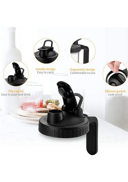 Geniş Ağız Mason Kavanoz Dökme Kapakları 4 Pcs Tople Ile Çalışma Kapak Kapak &amp 4 Pcs Sızdıran Sızdırmaz Conta Kapakları Gıda Depolama (Yurt Dışından) modelleri