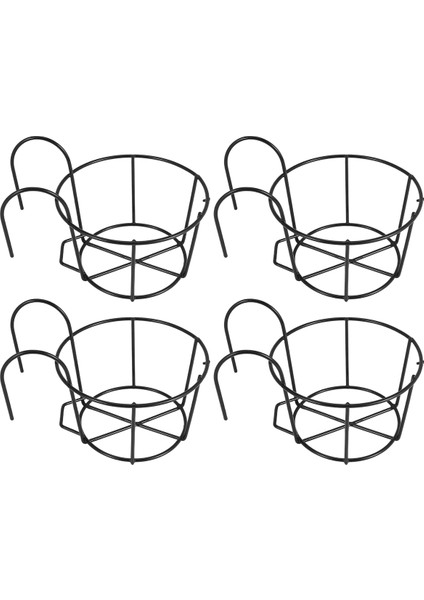 4pcs Asma Korkuluk Ekicileri Saksı Saksı Tutucular Bitki Demir Raflar Çit Metal Saksı Stand Monte Balkon Sepetleri Küçük (Yurt Dışından) fiyatları