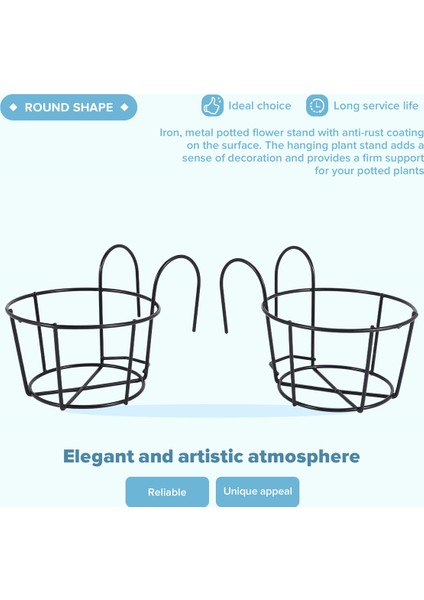 4pcs Asma Korkuluk Ekicileri Saksı Saksı Tutucular Bitki Demir Raflar Çit Metal Saksı Stand Monte Balkon Sepetleri Küçük (Yurt Dışından) indirimleri