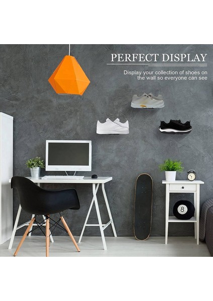 18 Paket Yüzen Ayakkabı Rafları Siyah Akrilik Duvara Monte Ayakkabı Ekran Rafları Ekran Koleksiyon Ayakkabı ve Spor Ayakkabı Için (Yurt Dışından) fiyatları