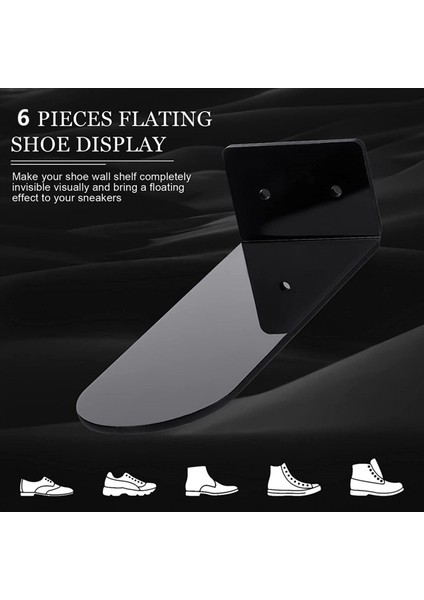18 Paket Yüzen Ayakkabı Rafları Siyah Akrilik Duvara Monte Ayakkabı Ekran Rafları Ekran Koleksiyon Ayakkabı ve Spor Ayakkabı Için (Yurt Dışından) modelleri