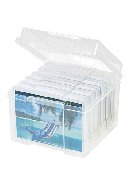 2 Set 5x7 Inç Fotoğraf Kılıfları ve Toka Tasarımı ile Clear Craft Bekleyici 6 Iç Kılıf Plastik Depolama Konteyner Kutusu B B B (Yurt Dışından) fiyatları