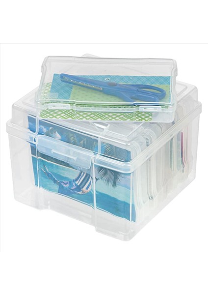 2 Set 5x7 Inç Fotoğraf Kılıfları ve Toka Tasarımı ile Clear Craft Bekleyici 6 Iç Kılıf Plastik Depolama Konteyner Kutusu B B B (Yurt Dışından) modelleri