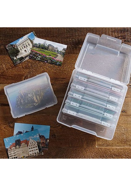 2 Set 5x7 Inç Fotoğraf Kılıfları ve Toka Tasarımı ile Clear Craft Bekleyici 6 Iç Kılıf Plastik Depolama Konteyner Kutusu B B B (Yurt Dışından) fırsatları