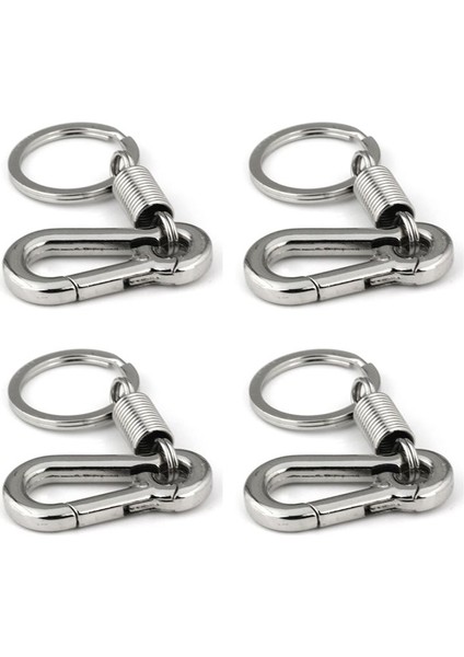 4x Sağlam Karabiner Anahtar Zinciri Anahtar Yüzük Cilalı Anahtar Zinciri Yay Tren Iş Bel Anahtar Zinciri Gümüş (Yurt Dışından)