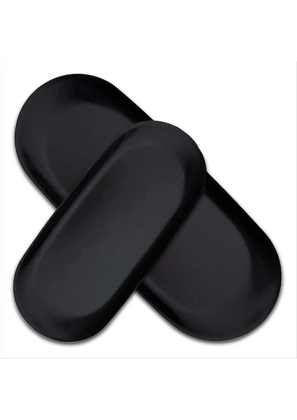 Oval Depolama Tepsisi Ürünleri Tepsisi Oval Kozmetik Tepsiler Mum Tepsisi Siyah Servis Tepsiler Ev Dekorasyonu Için Büfe Plaka (Yurt Dışından)