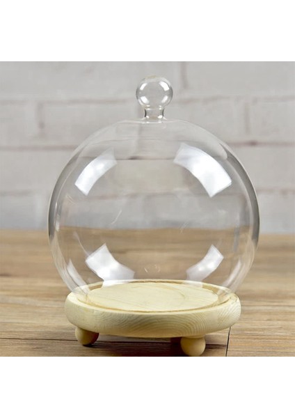 Ahşap Taban ile Berrak Cam Ekran Kubbesi Korunmuş Çiçek Cam Örtü Antika El Sanatları Toz Kapağı Ürün Ekran Kapağı (Yurt Dışından) fırsatları