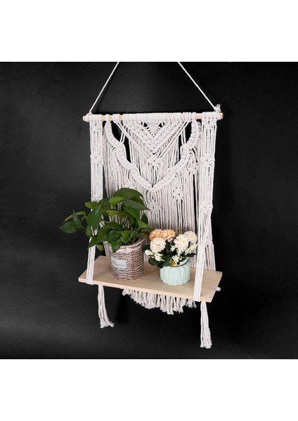 Makrone Duvar Asılı Raf Tek Katmanlı Ahşap Yüzer Asılı Raf Organizatör Askısı Boho Ev Duvar Dekoru (Yurt Dışından) indirimleri