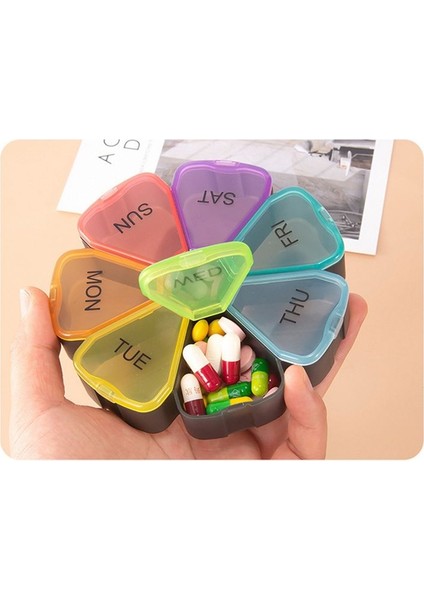Yuvarlak Taşınabilir Hap Kutusu Tıp Planlayıcısı Yuvarlak Şekleli Küçük Kılıf Haftalık Hap Organizatör 7 Taraflı Hap Hatırlatma (Yurt Dışından) modelleri