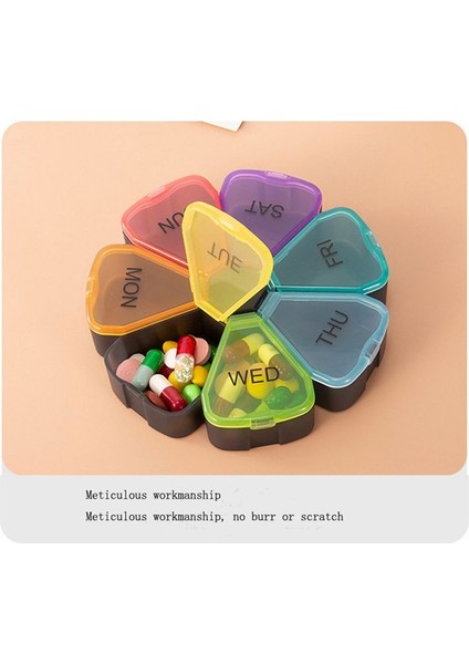 Yuvarlak Taşınabilir Hap Kutusu Tıp Planlayıcısı Yuvarlak Şekleli Küçük Kılıf Haftalık Hap Organizatör 7 Taraflı Hap Hatırlatma (Yurt Dışından) fırsatları