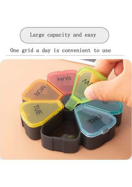 Yuvarlak Taşınabilir Hap Kutusu Tıp Planlayıcısı Yuvarlak Şekleli Küçük Kılıf Haftalık Hap Organizatör 7 Taraflı Hap Hatırlatma (Yurt Dışından) indirimleri