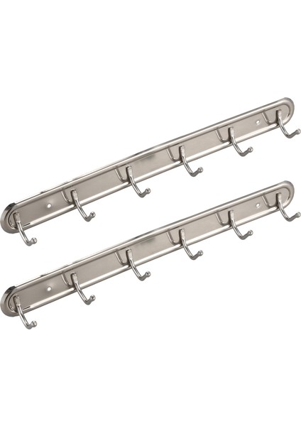 2x Hanehalkı Metal Duvarı Montajlı 6 Kanca Havlu Raf Askı 15 Inç Uzunluğunda (Yurt Dışından)
