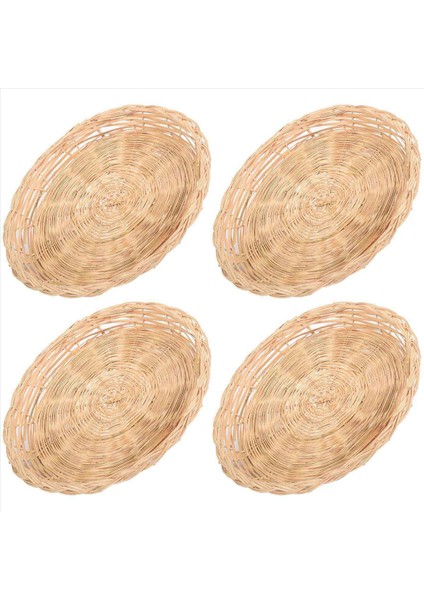 12 Pcs Bambu Kağıt Plaka Tutucu - 10 Inç Yuvarlak Dokuma Plaka Tutucu Piknik Partisi Için Yeniden Kullanılabilir Kağıt Plaka Tutucuları (Yurt Dışından) fiyatları