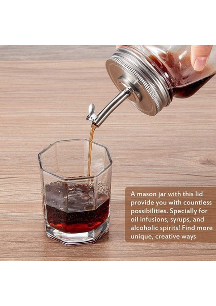 2 Pcs Kavanoz Yağı Çıkma Kapak Yağı Dökme Spout Dispenser &amp 1 Set Geniş Ağız Mason Kavanozu Dökme Kapakları (Yurt Dışından) fırsatları