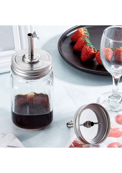 2 Pcs Kavanoz Yağı Çıkma Kapak Yağı Dökme Spout Dispenser &amp 1 Set Geniş Ağız Mason Kavanozu Dökme Kapakları (Yurt Dışından) indirimleri