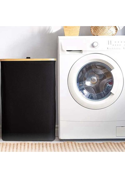 Kapaklı 2x Çamaşır Sepeti Çıkarılabilir Çamaşır Torbası ile Siyah Çamaşır Sepeti - Banyo ve Yatak Odası Için Çamaşırhane Sıralayıcısı (Yurt Dışından) fırsatları