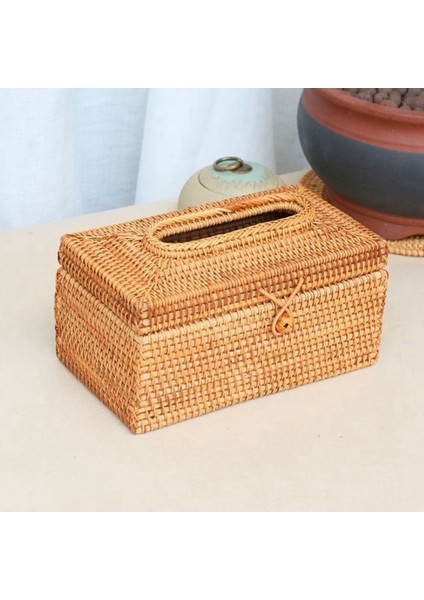 2x Kağıt Raf Rattan Doku Kutusu Zarif Ev Dekorasyonu El Yapımı Masaüstü Doku Konteyneri Peçete Depolama Çantası (Yurt Dışından) modelleri