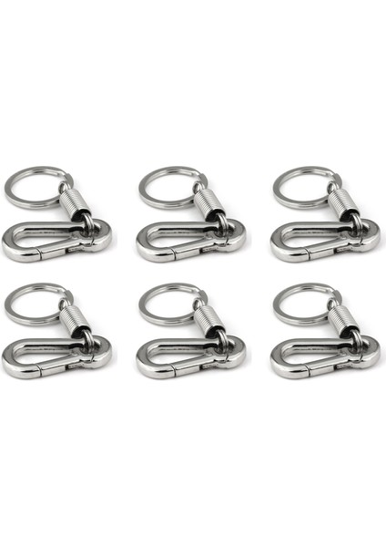 6x Sağlam Carabiner Anahtar Zinciri Anahtar Yüzük Cilalı Ana Zincir Yay Ana Zinciri Iş Bel Anahtar Zinciri Gümüş (Yurt Dışından)