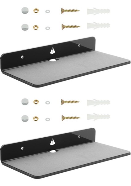 Bluetooth Hoparlör Web Kamerası Cep Telefonları Oyuncak-Siyah Için 2x Duvar Raf Hoparlör Standı Akrilik Duvar Montaj Ekran Rafı (Yurt Dışından)