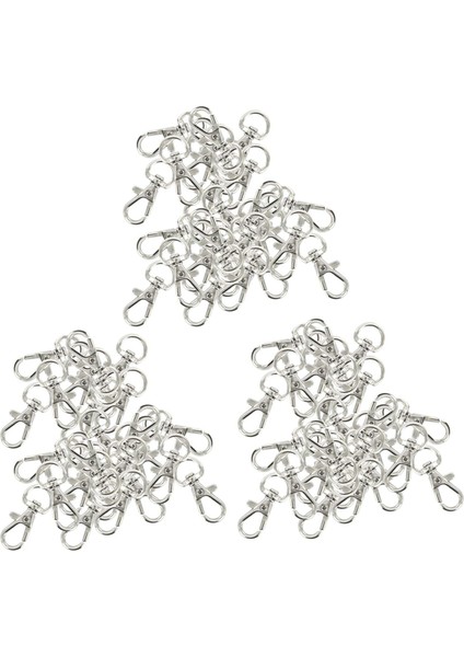 90PCS Döner Karabinerler Anahtarlık Gümüş Renk (Yurt Dışından)