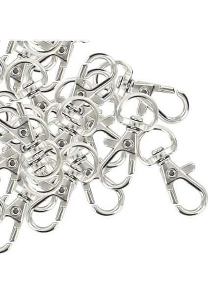 90PCS Döner Karabinerler Anahtarlık Gümüş Renk (Yurt Dışından) modelleri