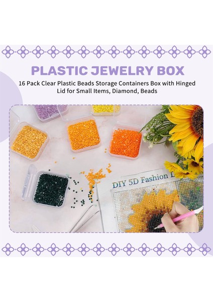 16 Paket Şeffaf Plastik Boncuklar Saklama Kapları Kutusu Küçük Öğeler Için Menteşeli Kapaklı Elmas Boncuklar (2 2x2 2x0 79IN) (Yurt Dışından) fırsatları