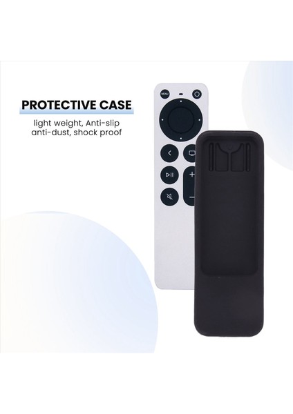 Silikon Dost Dayanıklı Yumuşak Kapak Su Geçirmez Koruyucu Kılıf Dikdörtgen Kılıf Apple Tv 4K Uzaktan Kumanda Siyah (Yurt Dışından) fiyatları