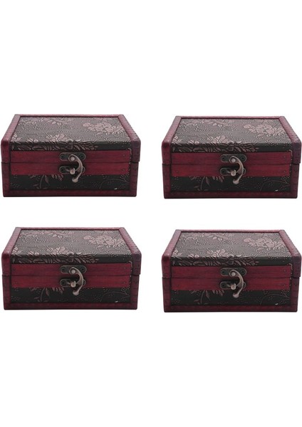 4x Hazine Kutusu Kutusu Kartlar Koleksiyonu ve Ev Dekoru Için Hazine Sandığı (Yurt Dışından)