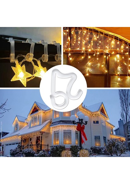 Noel Işık Klipleri Açık 100 Paket Tatil Işık Klipler Dış Ip Işıkları Için Çatı Işıkları Asma Işıklar (Yurt Dışından) modelleri