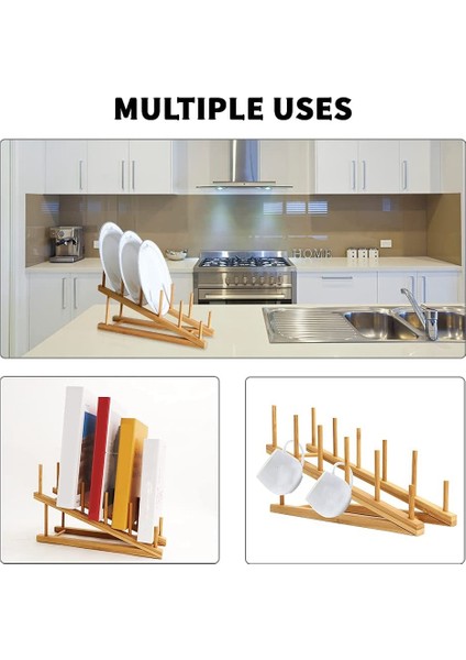 2 Adet Ahşap Bulaşık Rafı Bambu Tabak Rafı Stant Kap Kapağı Tutucu Bulaşık Kurutma Rafı Mutfak Dolabı Organizatör Tabak Tabağı Için (Yurt Dışından) indirimleri