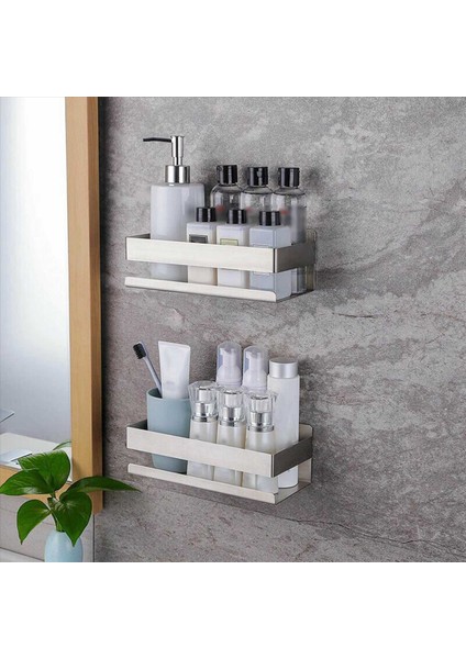 Kendi Kendine Yapışkan Duş Rafı Banyo Raf Çubuğu Duvar Duş Caddy Tutucu Gümüş (Yurt Dışından) fiyatları