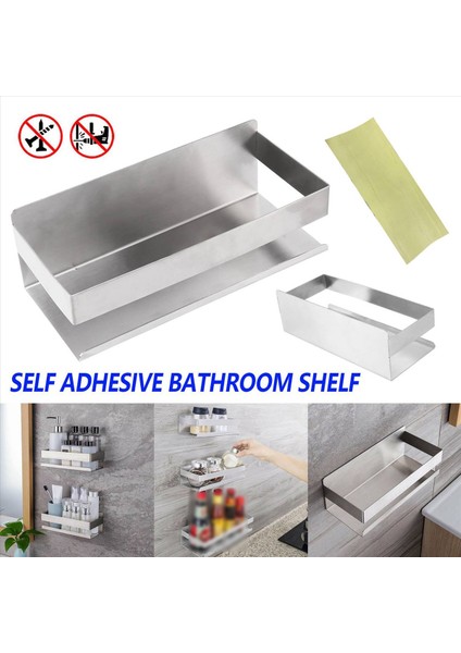 Kendi Kendine Yapışkan Duş Rafı Banyo Raf Çubuğu Duvar Duş Caddy Tutucu Gümüş (Yurt Dışından) indirimleri