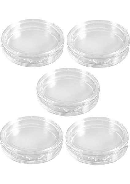 50 Pcs Küçük Yuvarlak Şeffaf Plastik Para Kapsülleri Kutu 26MM (Yurt Dışından)